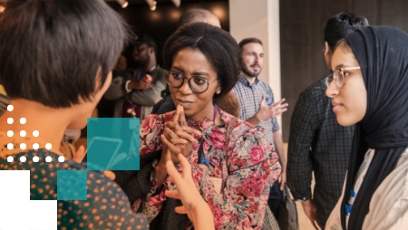 A group of women talking