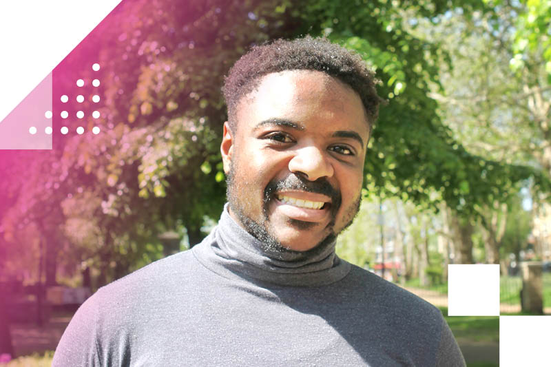 Smiling black man in the sun