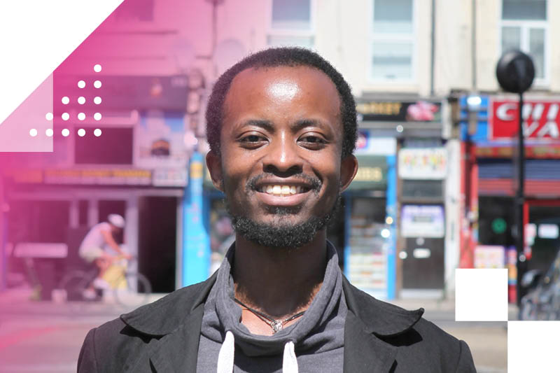 Smiling black man in blazer