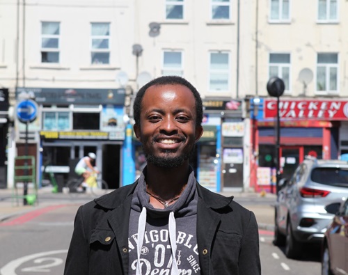 Image of Stanley standing in a street in Finsbury Park